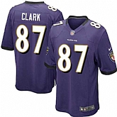 Nike Men & Women & Youth Ravens #87 Clark Purple Team Color Game Jersey,baseball caps,new era cap wholesale,wholesale hats